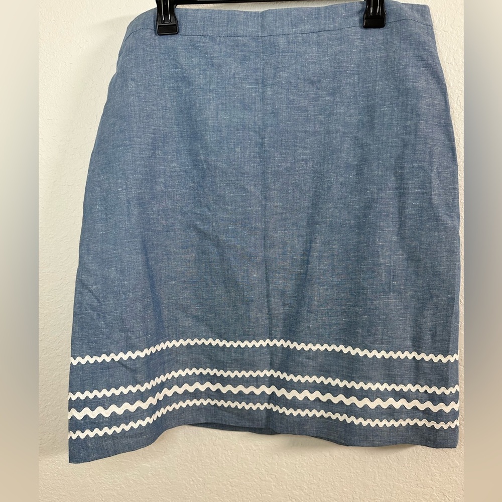 Ann Taylor linen blue skirt